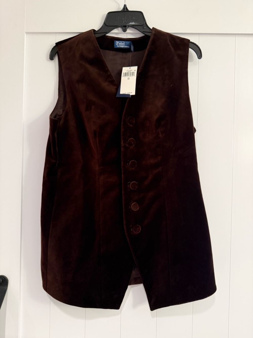 Polo by Ralph Lauren Women's Brown Velvet Vest size 10